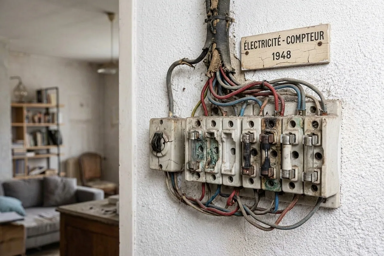 Électricien à Nanterre — avant (chantier 1)